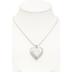 NEW 20" Silver Snake Chain Necklace – Heart Locket Pendant, Fashion Jewelry